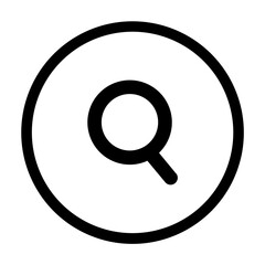 search magnifying glass outline circle icon