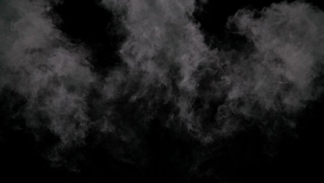 Streams of gray smoke rising on a transparent alpha channel background.