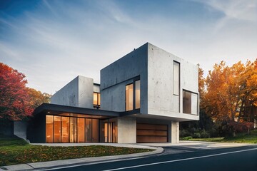 3d rendering of modern cozy house, 3d illustration