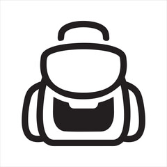 School bag icon. Vector and glyph