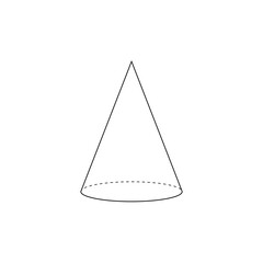 three dimensional figures of cone vector illustration on white background.
