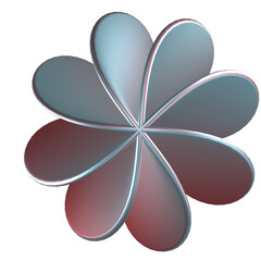 beautiful metalic flower shaped 3d abstract for 3d backgrounds