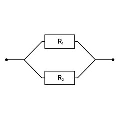 resistance in parallel diagram and formula isolated on white background.