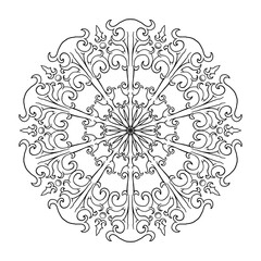 Hand drawn circle pattern of mandala flower