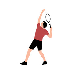 Man playing tennis - Tenniswoman - Various pose of tennis isolated on a transparent background - Vector illustration	