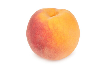 Peache on an isolated white background.