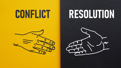 Conflict Resolution is shown using the text - obrazy, fototapety, plakaty