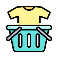 Online shopping icon. Filled outline design. Online shopping concept. For presentation, graphic design, mobile application.