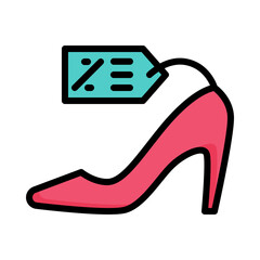 Discount icon. Filled outline design. Super sale discount. Discount promotion sale. For presentation, graphic design, mobile application.