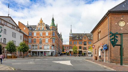 Fototapeta na wymiar Part of Svendborg is the second largest city on Fyn in Denmark,.Denmark,Europe
