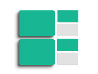 Minimal diary with business card mockup