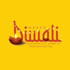 Happy Diwali Design With Diya Oil Lamp Elements, Rangoli Background, Bokeh Sparkling Effect