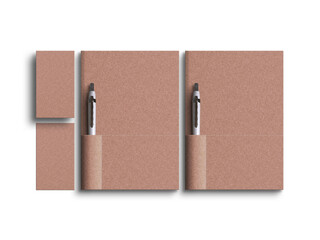 Craft paper document with business card mockup