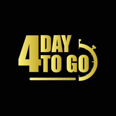 4 day to go Gradient button. Vector stock illustration