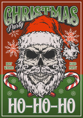 Christmas party vintage poster colorful