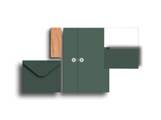 Elegant document with envelope stationery mockup