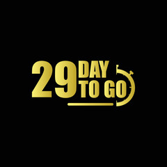 29 day to go Gradient button. Vector stock illustration