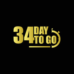 Obraz premium 34 day to go Gradient button. Vector stock illustration