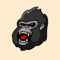Gorilla cartoon characters, flat design style