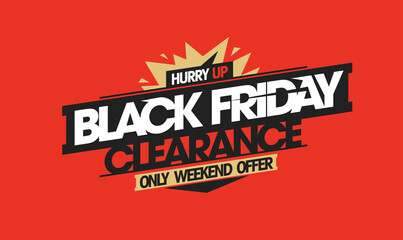 Black friday clearance sale banner, raster version