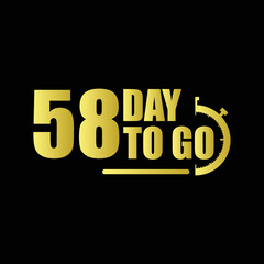 58 day to go Gradient button. Vector stock illustration
