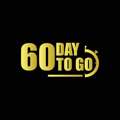 60 day to go Gradient button. Vector stock illustration