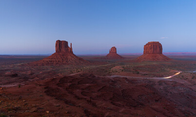 Blue hour at Monument Valley, Utah