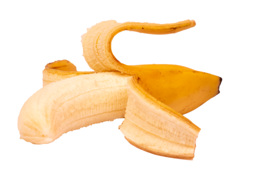 banan na przezroczystym tle, png, banan rozebrany ze skórki