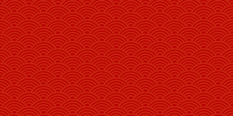 Red Chinese traditional texture print, seamless pattern. Oriental Asian style decorative background for Happy new year or holiday - 534968423