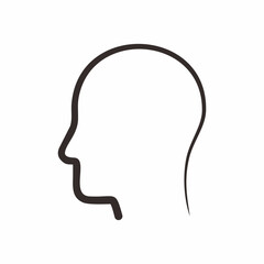 Fototapeta premium Line art vector image of human head for icon or graphic illustration. Underline brushes.