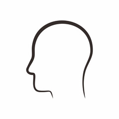 Line art vector image of human head. Underline brushes.