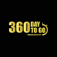360 day to go Gradient button. Vector stock illustration