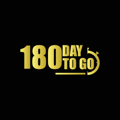 180 day to go Gradient button. Vector stock illustration