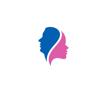 Man Woman modern logo icon. Vector logo design template