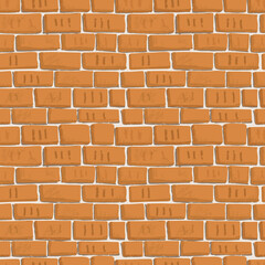 Brick wall masonry seamless pattern background texture building materials hand drawn print