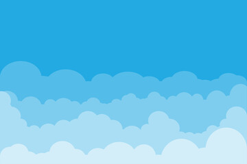 vector illustration of blue sky with white clouds background