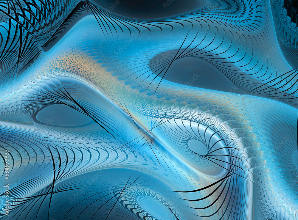Poster fractal spiral. abstract fractal patterns and shapes. dynamic flowing natural forms.