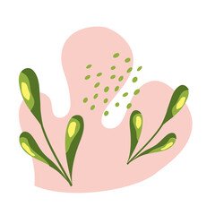 Abstract outline leaves. Isolated.