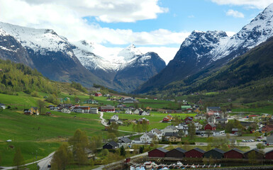 Fototapeta na wymiar A View Around Olden, Norway.