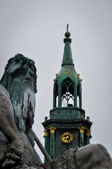 Head of Neptune from the baroque Neptune Fountain near Alexanderplatz in front of St. Mary's Church