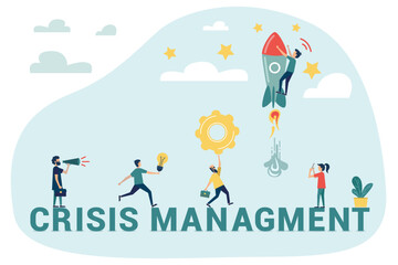Fototapeta premium Crisis management. Crisis management is the process by which an organisation deals with a disruptive and unexpected event that threatens to harm the organisation or its stakeholders