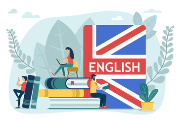 Fototapeta premium Vector colorful illustration, unattainable thought, search for new solutions, running away idea, company of people catches up with a light bulb vector