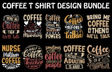Coffee creative typography new t-shirt design bundle