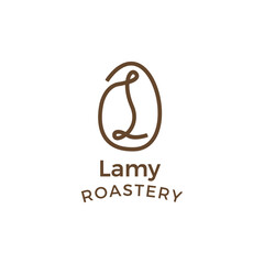 Letter L Coffee Bean Logo Design. Initial L Coffee Bean Logo Identity. Simple Logo Coffee for Brand Identity