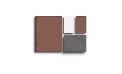 Minimal a4 document with business card stationery mockup