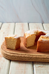 Traditional vanilla pound cake with orange extract, Bundt cake recipe