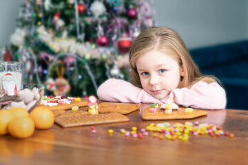 Girl with Christmas cookies