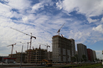 construction site with cranes