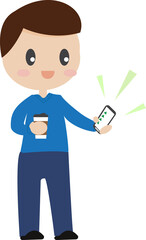 cute character business man healthy man and material girl different lifestyle using smart phone for their convenience