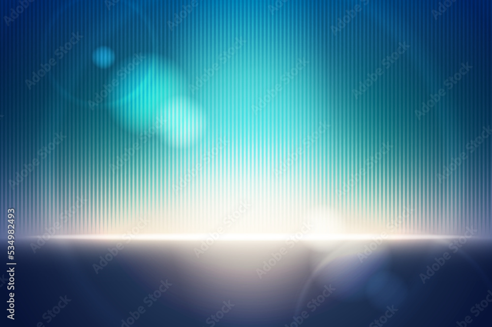 Poster horizon or podium with light effect, illumination and glare, glowing and shining in camera. gleam an